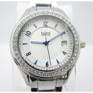Women's Burgi 1 Atm Water Resistant Analog  Date 40mm Dial Crystals Watch (D694)